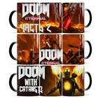 2022 кружка Game Doom 11 унций Волшебная керамическая чашка для чая изменяемого цвета и дорожная керамическая кружка для чая и молока Прямая поставка