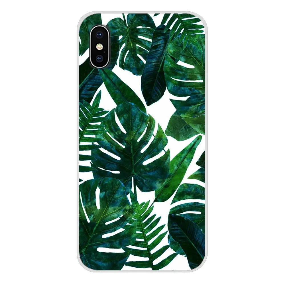 Зеленый лист Monstera для Samsung Galaxy S2 S3 S4 S5 Mini S6 S7 Edge S8 S9 S10E Lite Plus Аксессуары чехлы