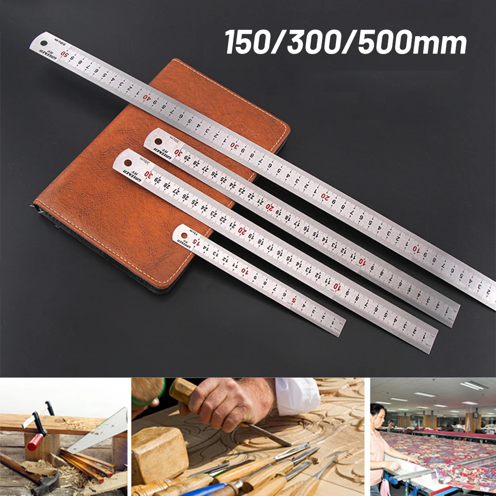 

6/12/20 Inch Or 150/300 / 500mm Stainless Steel Metal Precision Straight Ruler
