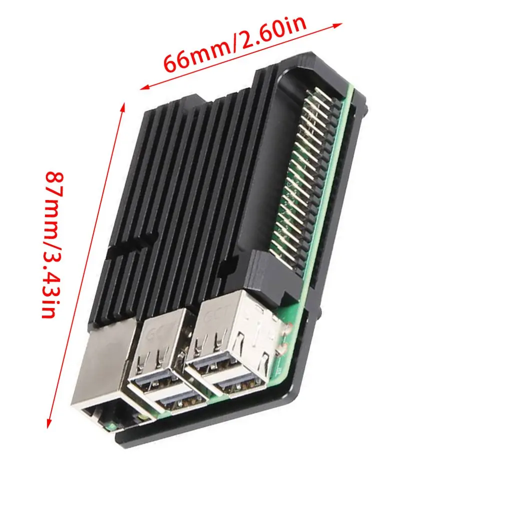 Алюминиевый Чехол для Raspberry Pi 4/3 с двойным охлаждающим вентилятором