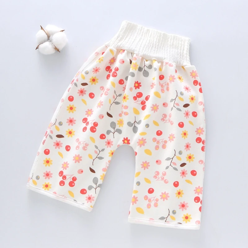 Falda de pa&ntilde;al de algod&oacute;n para beb&eacute;, pantalones cortos antihumedad, impermeables, 2 en 1-3