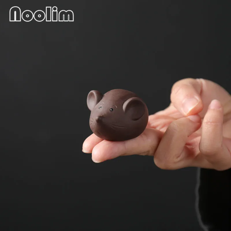 Керамические чайные фигурки животных на пальцах фиолетовая глина маленькие
