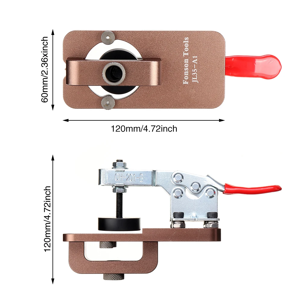 

Drilling Guide Woodworking With 35mm Opener Pocket Hole Jig Locator Puncher DIY Portable Door Carpentry Aluminum Alloy Durable