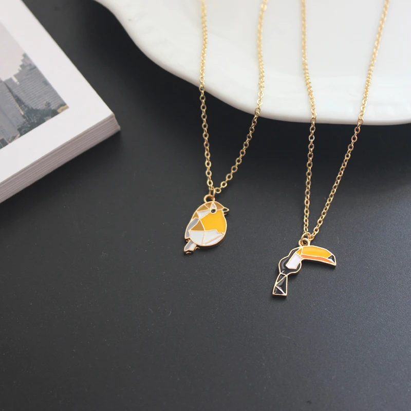 Ювелирные изделия аксессуары эмалевый попугай Фламинго Тукан птица кулон