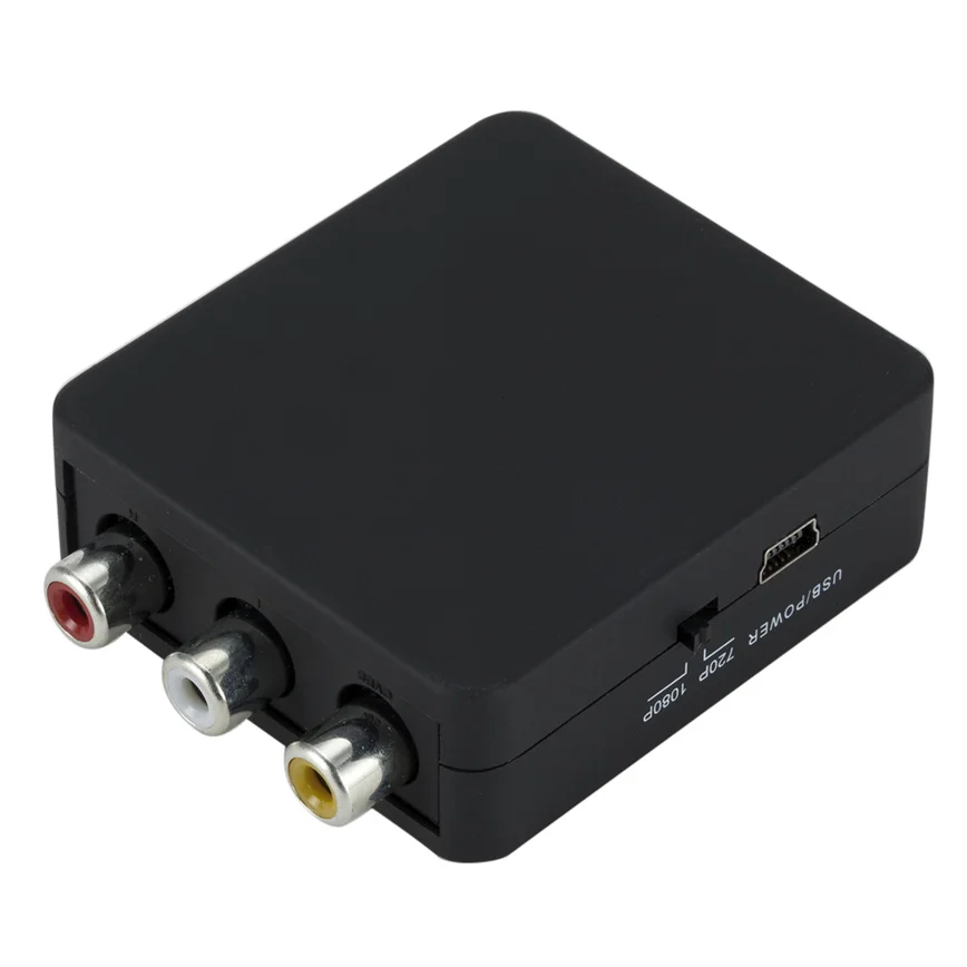Фото AV RCA CVBS к HDMI-совместимый 1080P видео преобразователь мини AV2HDMI адаптер для HDTV AV RCA CVBS к HDMI-совместимый 1080P видео преобразователь мини AV2HDMI адаптер для HDTV