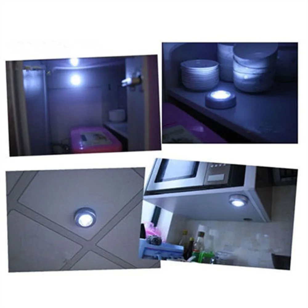 

1pc 4 Led Mini Touch Light Night Lights Wireless Cabinet Lights Outdoor Car Lamp Hanging Wall Lamps Kitchen Wardrobe 2021 CY7