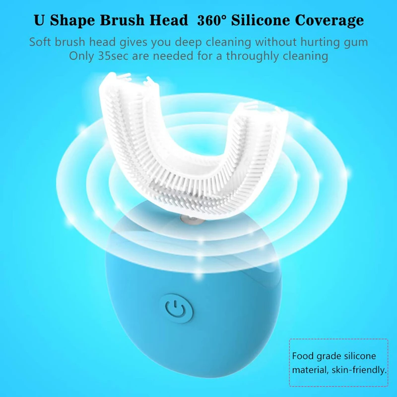 360 звуковая электрическая зубная щетка для детей и взрослых автоматическая