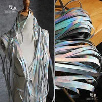 iridescent light reflect pu leather accessories handmade diy decor hats clothes belt designer materials