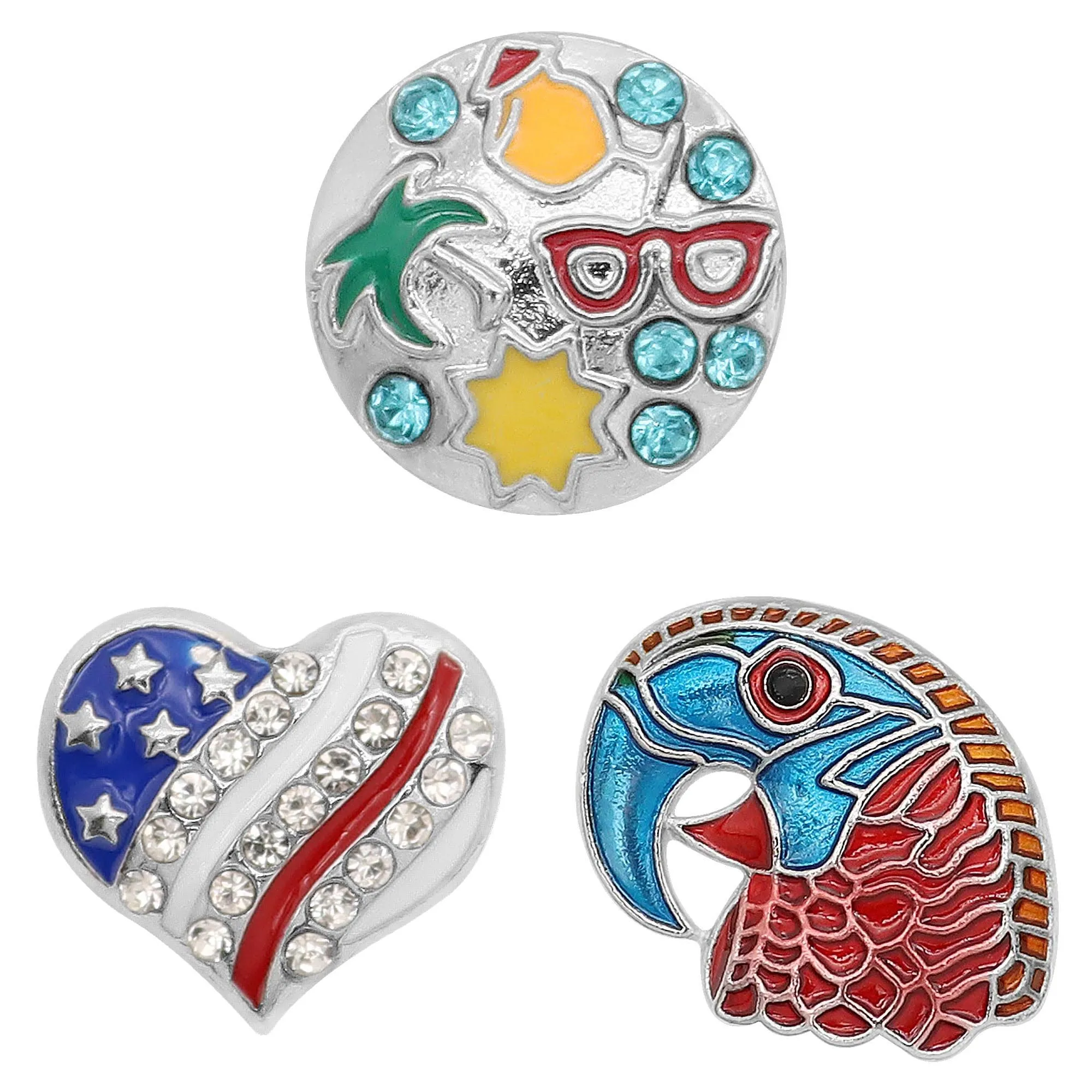 Оптовая продажа попугай защелки 18 мм оснастка ювелирный камень металлическая