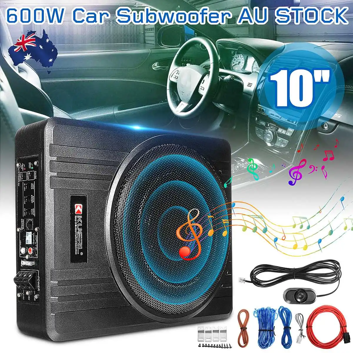 10 дюймовый 600 Вт автомобильный сабвуфер автомобильная аудиосистема тонкий под