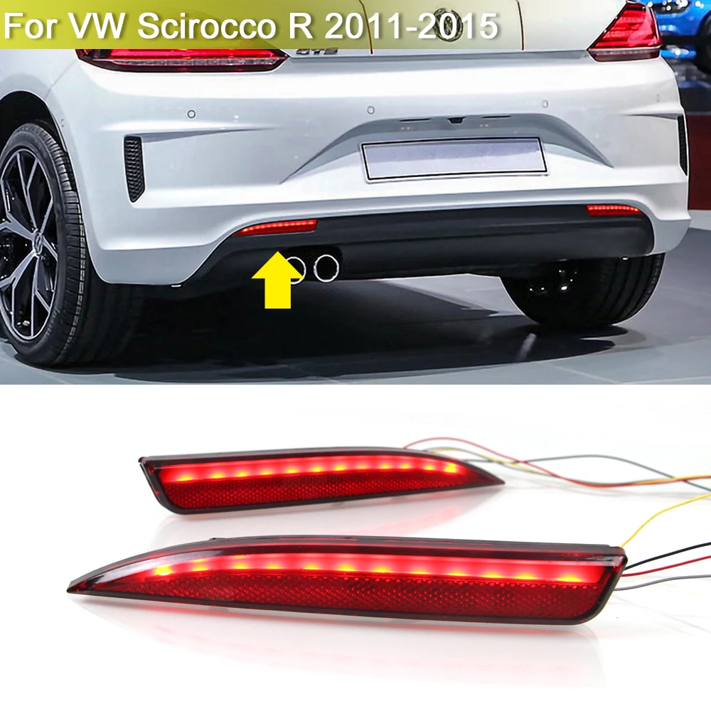 

3-в-1 Светодиодный отражатель заднего бампера, светильник с задним стоп-сигналом поворота для VW Scirocco R 2011 2012 2013 2014 2015