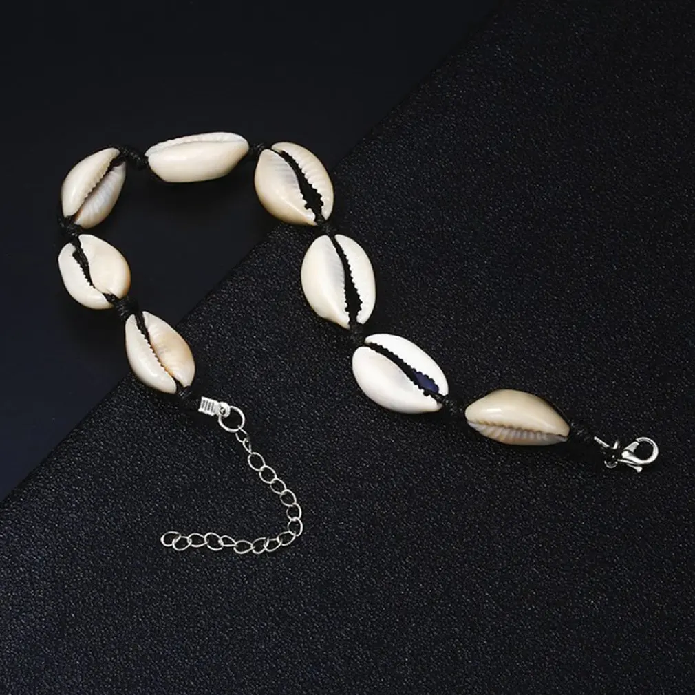 Women Anklets Bangle Bracelet Bohemia Shell Rhinestone Lady Cute Gold Color Fashion Jewelry Girls Lovers Valentine gift | Украшения и