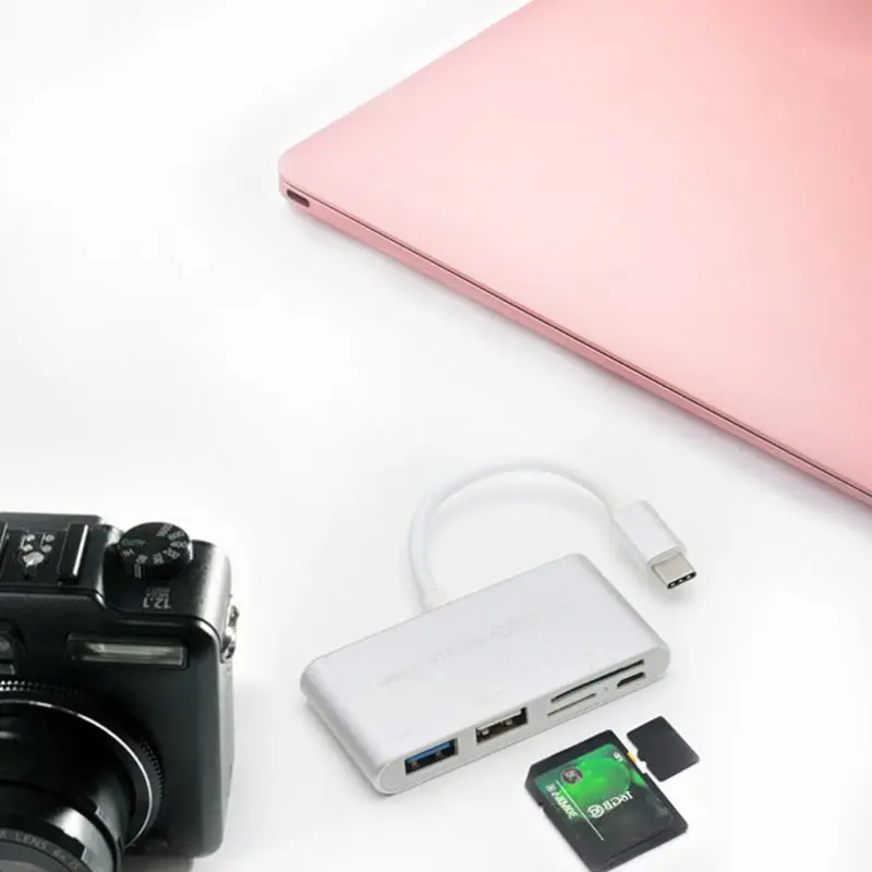 Многофункциональный USB C3.1 type-C OTG для чтения карт/USB 3,0 концентратор/SD/TF адаптер для ноутбуков type C
