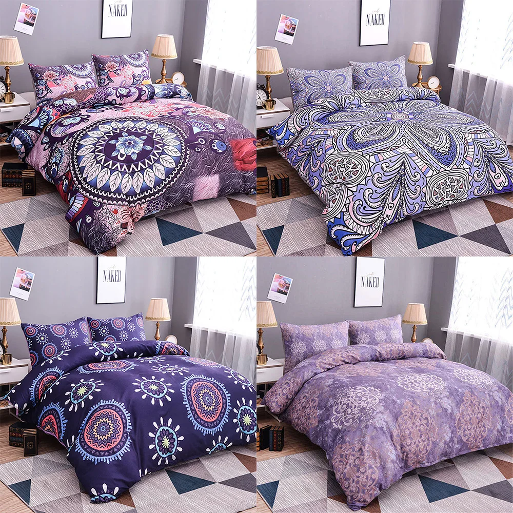 Домашний Комплект постельного белья с мандалой 3D богемный пододеяльник цветами