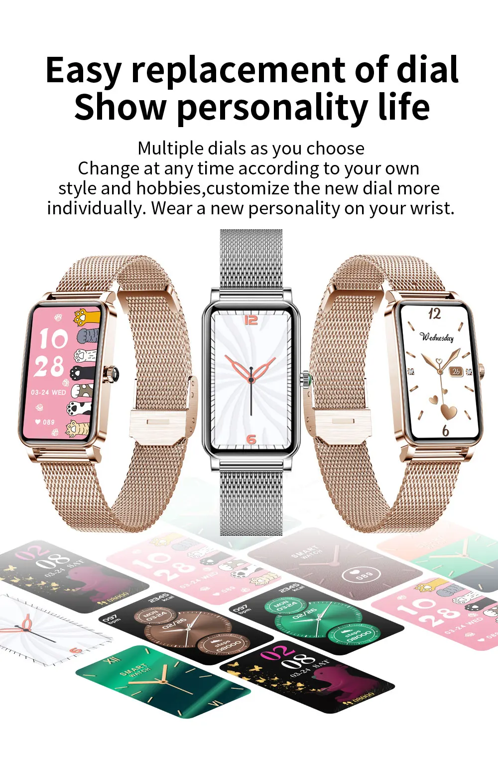 smart watch women heart rate blood oxygen ladies menstrual period smartwatch fitness tracker for samsung iphone ios android free global shipping