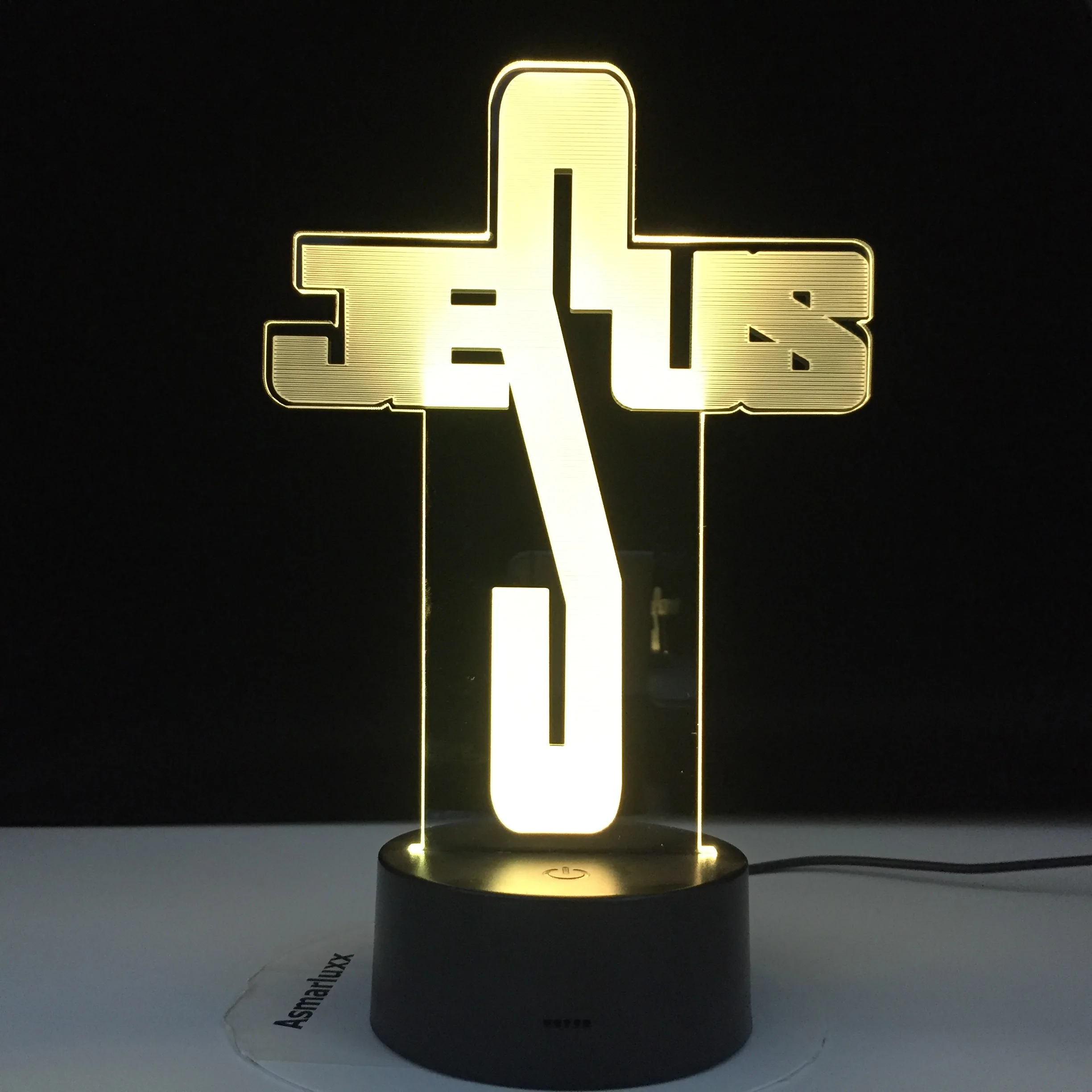 Ночная лампа New Jesus 3D - акриловая лампа с плавным переходом цветов, с сенсорным выключателем, для детского подарка на стол.