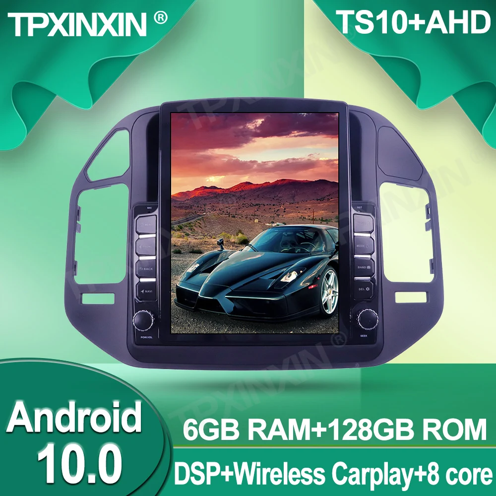 구매 테슬라 스타일 안드로이드 128G 무선 카플레이 스테레오 수신기 6 + 128G 자동차 라디오 플레이어 라디오 IPS, 미쓰비시 파제로 V73 V68 08-11 용