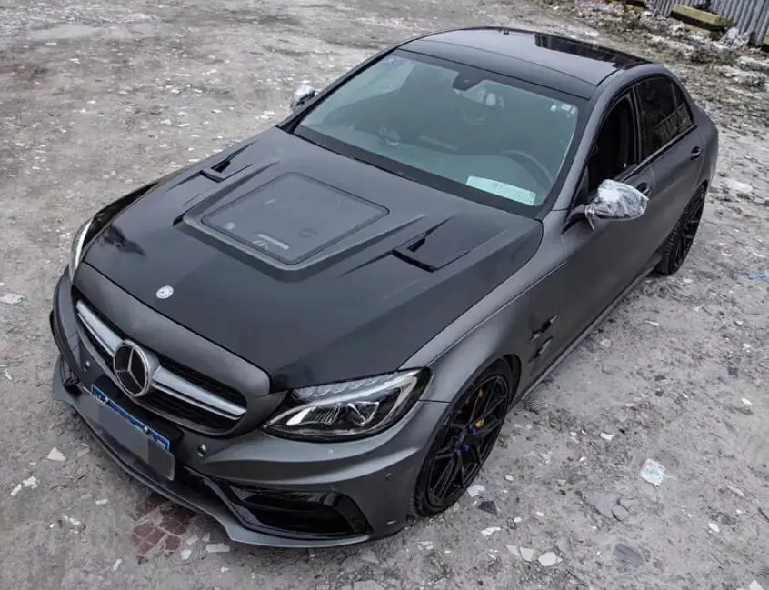 Модный прозрачный стеклянный передний бампер из углеродного волокна капот