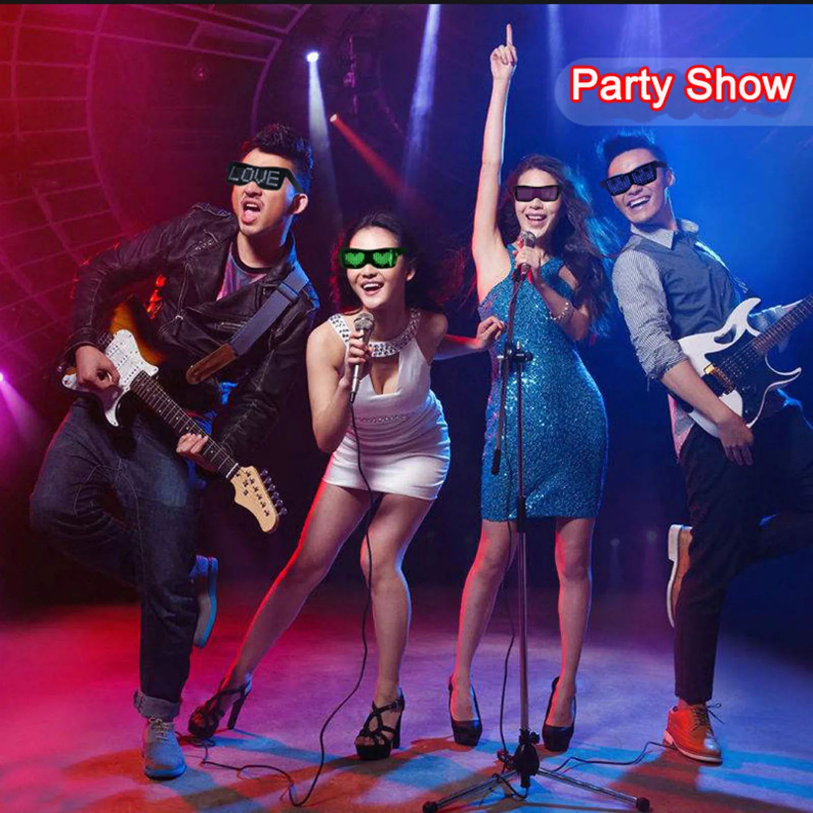 Умные светящиеся очки с 8 режимами быстрая вспышка зарядка через USB модные товары