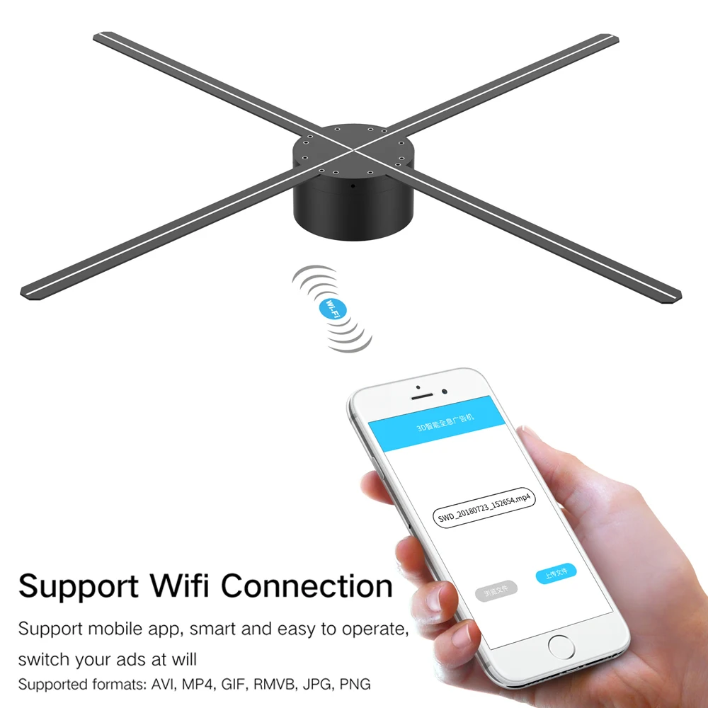 ZIoT HD Z3D60/70 60/68 см Wifi 3D голографический проектор проигрыватель светодиодный