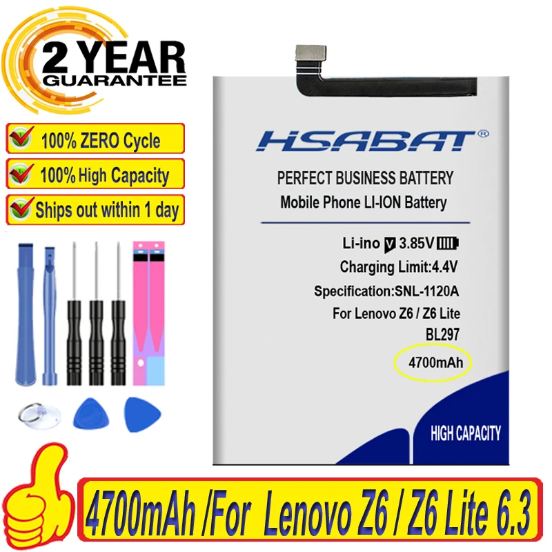 Топ бренд 100% новый 4700 мАч BL297 аккумулятор для Lenovo Z6 / Lite 6 3 дюйма L38111 батареи +