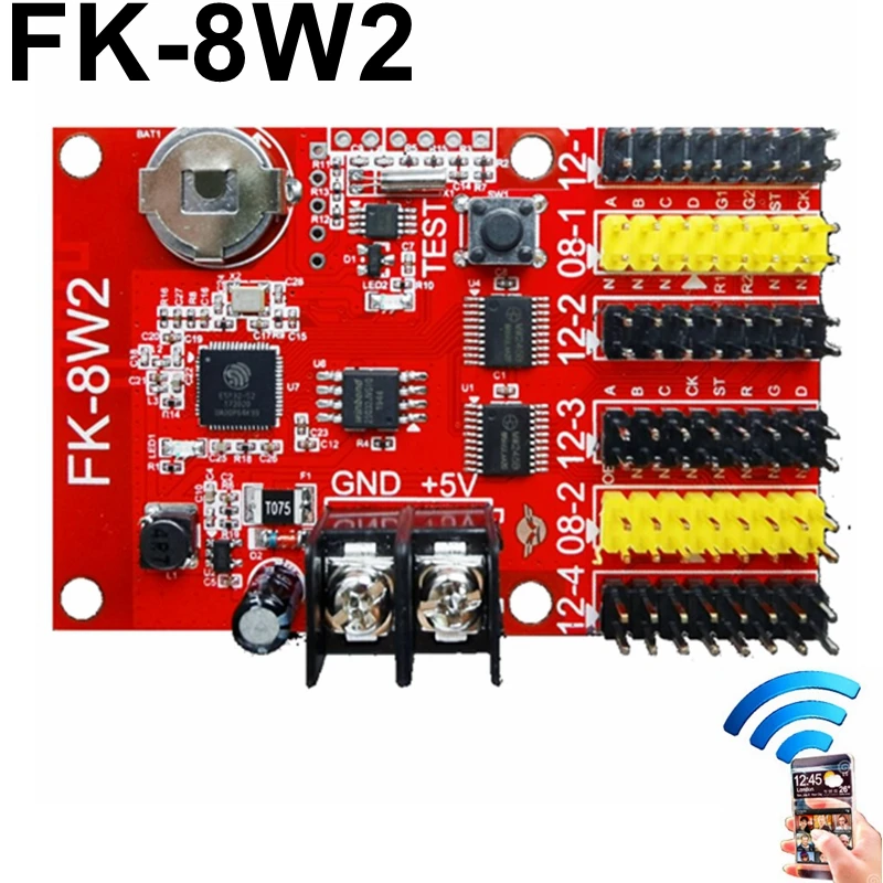 

FK-8W2 Wifi Led Control Card 1024*64 Pixels P10 F3.75 F5.0 Display Sign Module Wireless Controller Android APP Phone Support