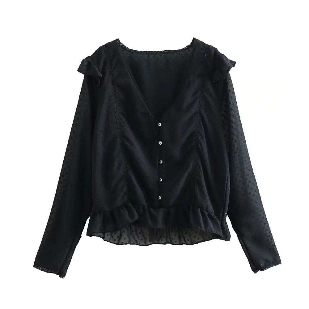 Женская кружевная шифоновая блузка в стиле пэчворк милая плиссированная с