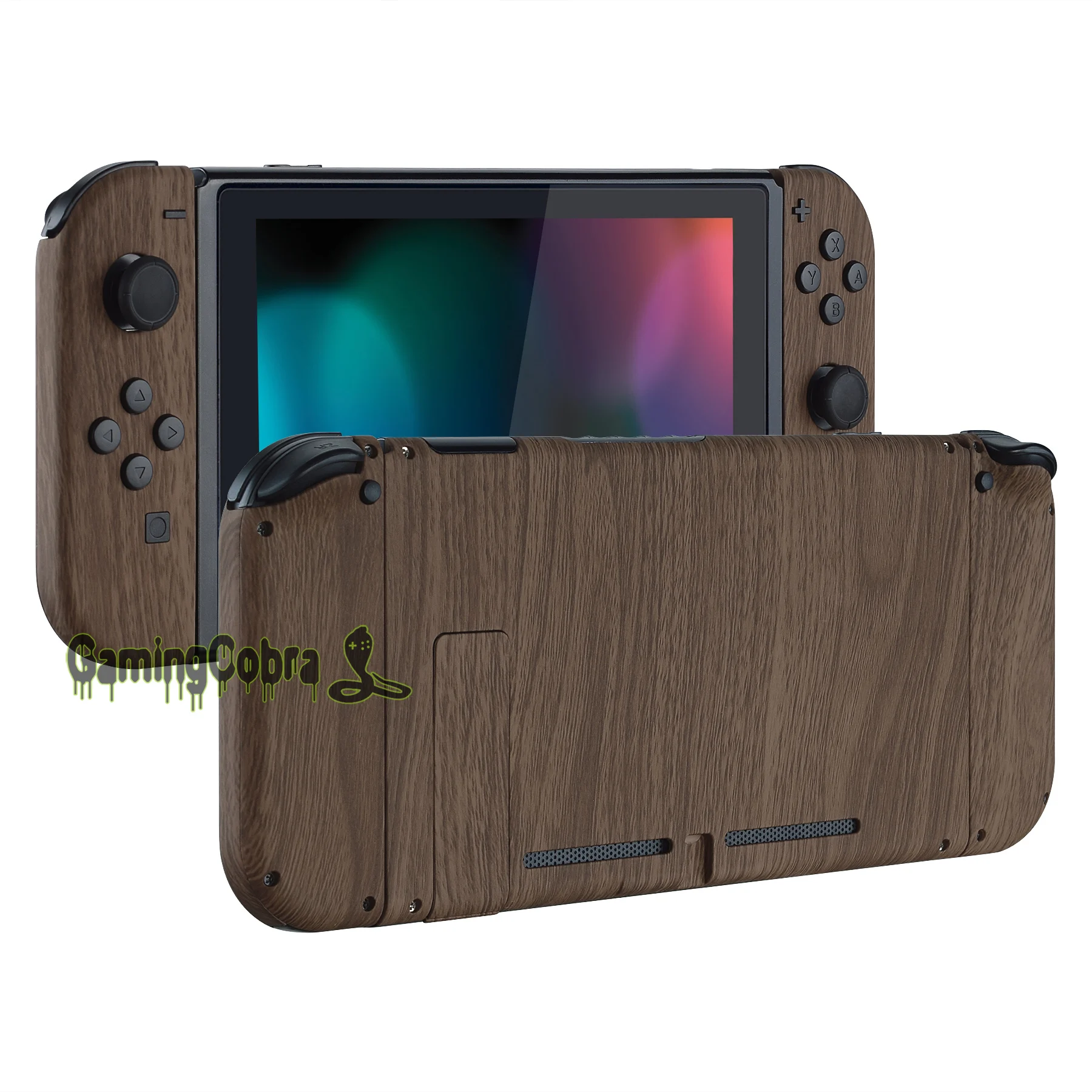

Custom Patterned Soft Touch Grip Console Back Plate, Controller Housing Shell with Full Set Buttons for Nintendo Switch