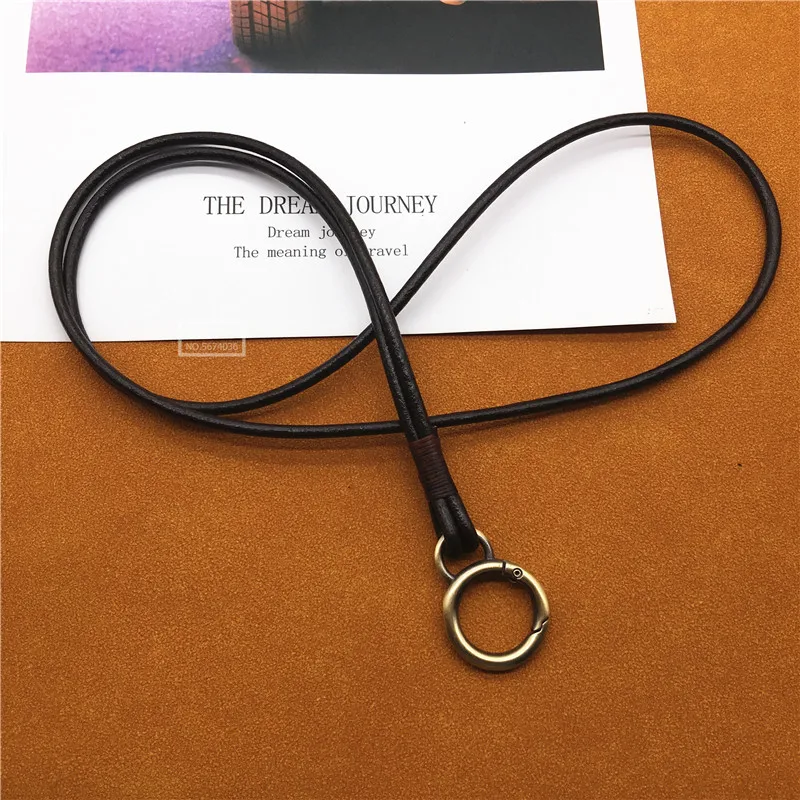 Новый шнурок для ключей из натуральной кожи ремешки значок ID ремень шеи