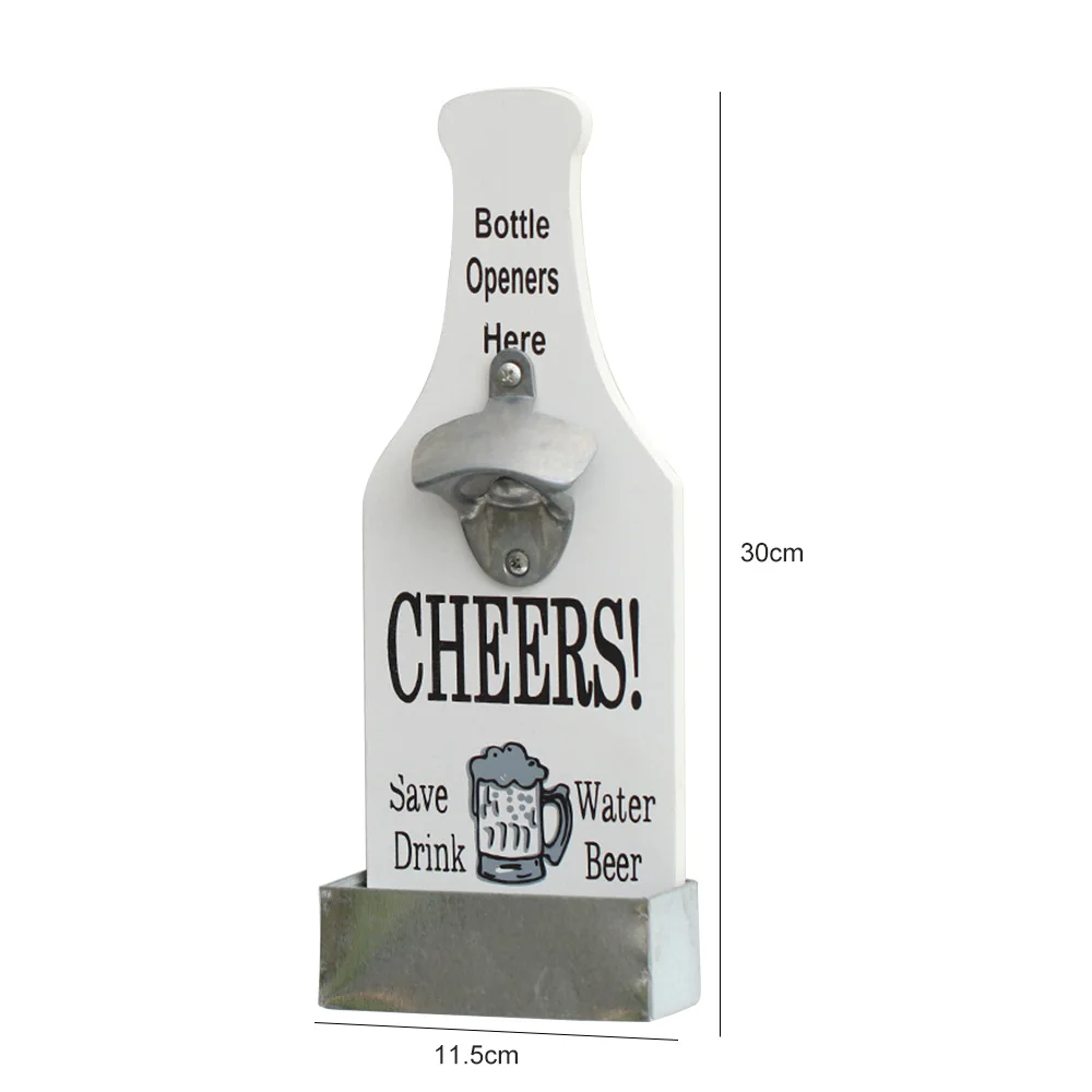 

Retro Beer Bottle Opener Wood Wall Hanging Storage Organizer Kitchen Restaurant Bar Tools Multi-function Creative Decoration