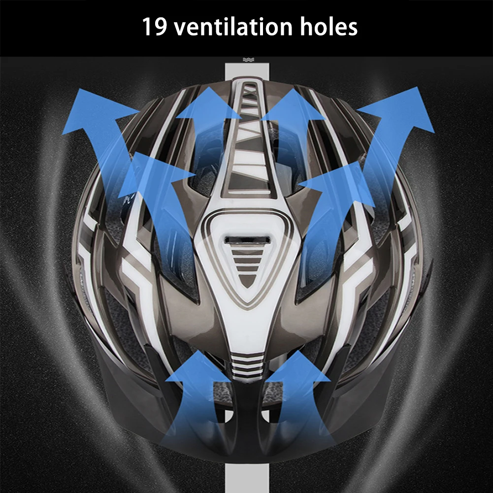 

Bike Helmet with Rechargeable USB Light Intergrally-molded Cycling Helmet Mountain Road Bike Helmet Sport Safe Hat for Man