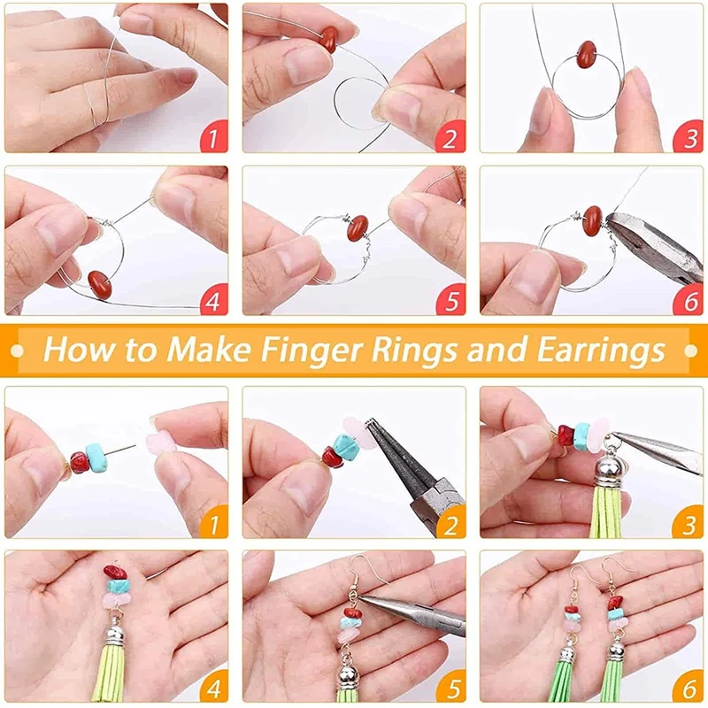 

Making Crystal Beads, 28-Color Crystal Chips and Gemstone Beads,with Plastic Box, Used for Jewelry Ring,Making Supplies