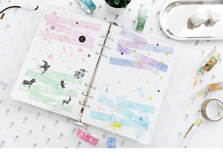 1 шт. Kawaii фольга васи лента цветная DIY Украшение дневника Скрапбукинг маскирующая Лента наклейки креативная стационарная стиральная лента 02589