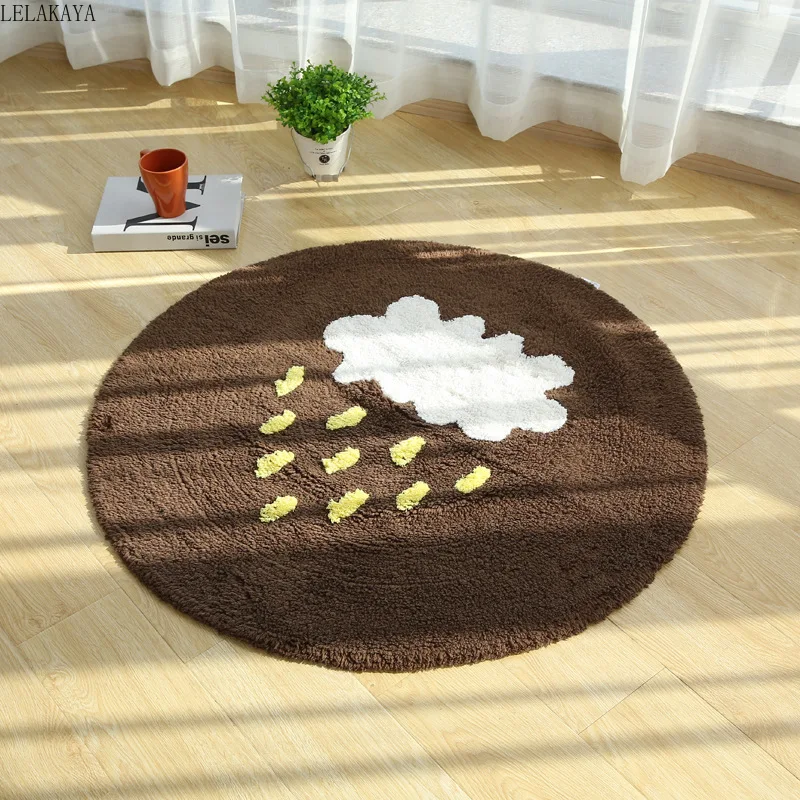 

Ковер детский из чистого хлопка, Круглый, водостойкий, нескользящий