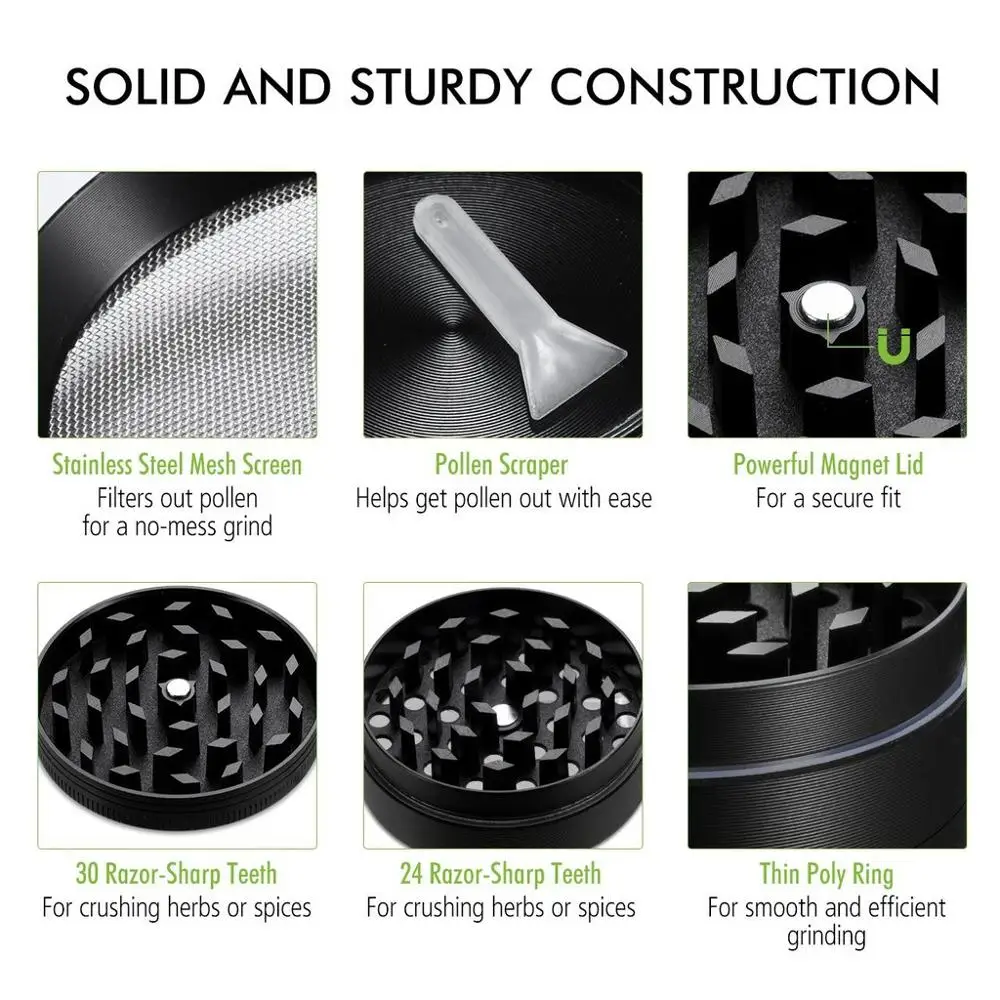 Мини-мельница для металлический измельчитель табака 4-слойная Милая трав из