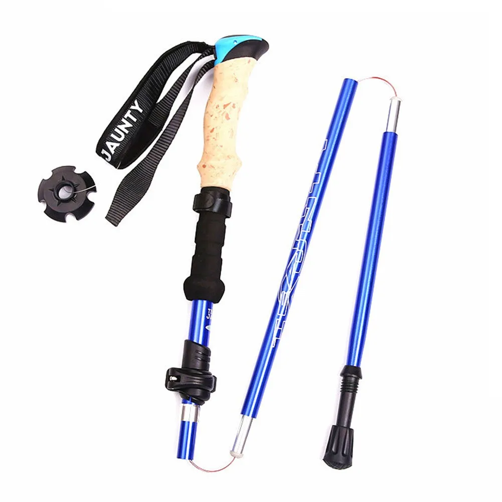 

Trekking Poles 5 Section EVA Sweat Absorbing Handle Hiking Fold Telescopic Polec Walking Sticks Cane Crutch For Fishing Hunting