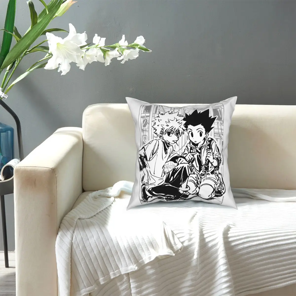 Чехол для подушки Hunter X Killua Zoldyck тканевый чехол с принтом декоративный Аниме Манга
