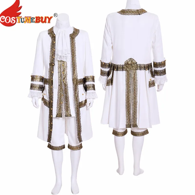 

Костюм для косплея рококо мужской, элегантный готический аристократический костюм в викторианском стиле, белый костюм на Хэллоуин, на заказ