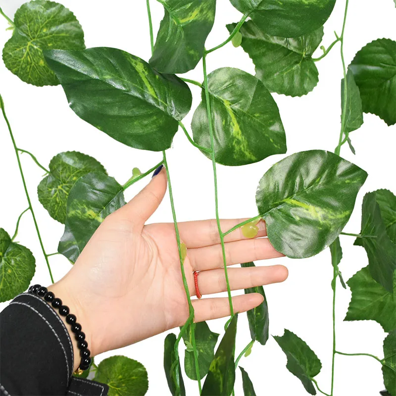 

2.3M Green Leaf Artificial Ivy Vine Hanging Garland Plants Simulation Rattan Leaves Fake Plant Home Garden Party Decoration