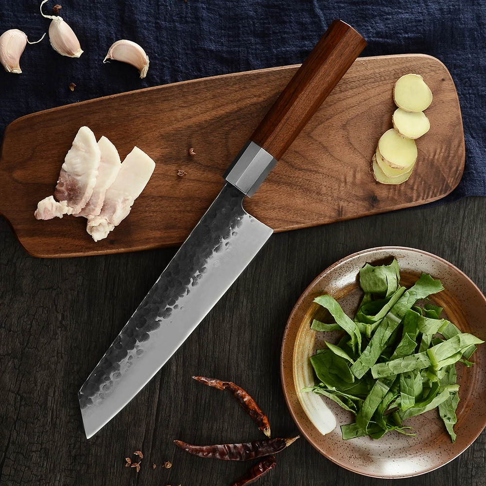 XYj японские ножи шеф повара ручной работы 8 дюймов высокоуглеродный кухонный нож