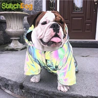 schnauzer law pet micro crystal reflective dog clothes rain and windproof dog raincoat