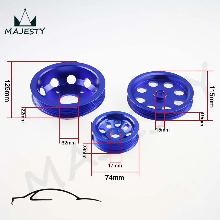 Легкий алюминиевый шкив для 1989 1998 SR20DET Nissan 240SX S13 S14 S15 SILVIA BLUE|pulley kit|aluminum crank pulleycrank