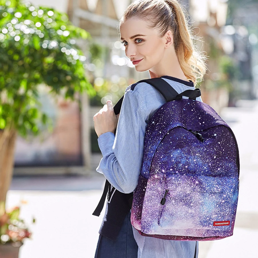 Multicolor Backpack Stylish Bookbags For Teenager Harajuku Women Star Universe Space School Bags | Unisex Backpacks