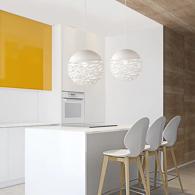 Современный Железный светодиодный подвесной светильник ажурная Металлическая