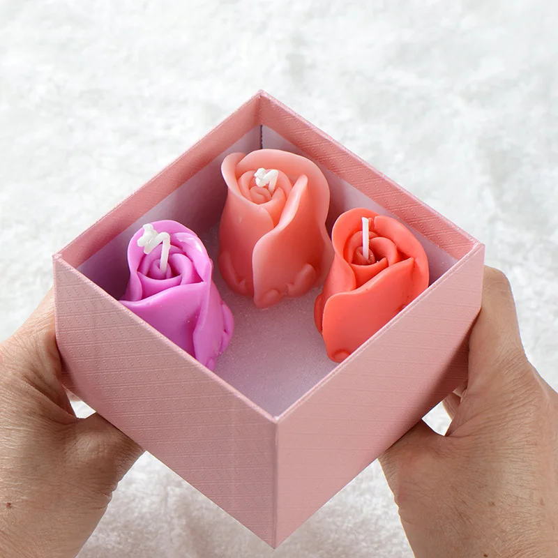 Лампы в форме свечи силиконовые формы 3D розовое мыло цветка DIY свадебный подарок