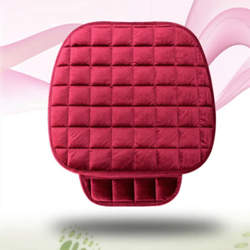 red 1pcs Автомобильные чехлы для сидений высокий уровень плюшевые 4 цвета квадратное сиденье коврик протектор автомобильный Стайлинг подушки сиденья автомобиля Нескользящие - Название цвета: red 1pcs