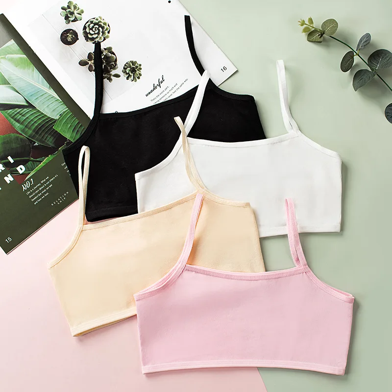 Однослойный жилет для девочек, однослойный хлопковый жилет на лямках для подростков, для детей от 8 до 15 лет, 4 шт.