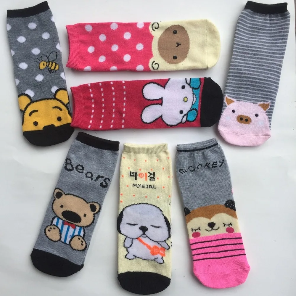 REFJJ женские носки забавные милые Мультяшные фрукты медвежонок щенок обезьяна