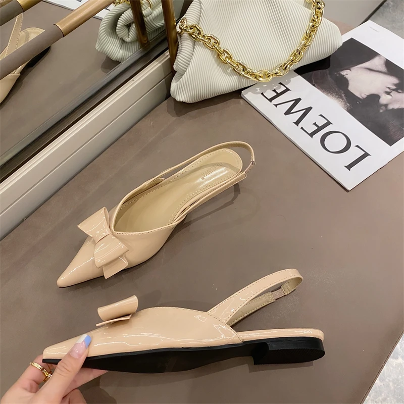 

2021 New Summer Lightweight Comfortable Elegant Women's Pointed-Toe Bowknot Sandals Pumps Women's Flat