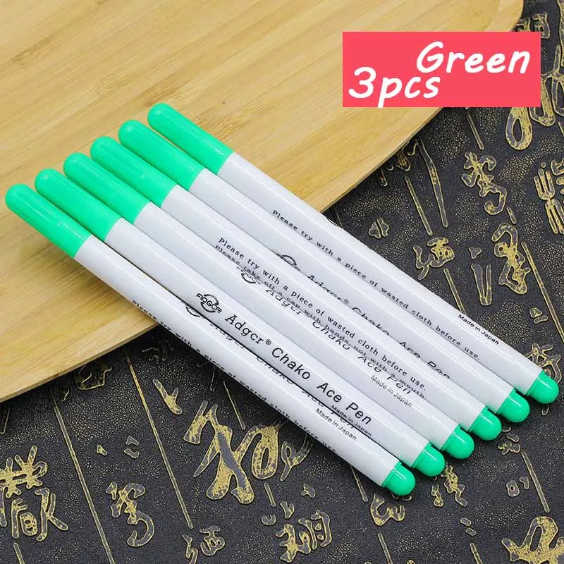 3 pcs Green 3 шт. стирающиеся ручки для воды 7 цветов Швейные аксессуары маркер фломастеры рукоделие инструменты для дома крестиком - Цвет: 3 pcs Green